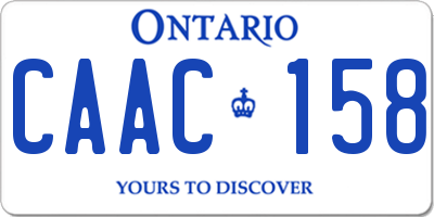 ON license plate CAAC158
