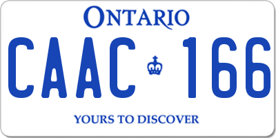 ON license plate CAAC166