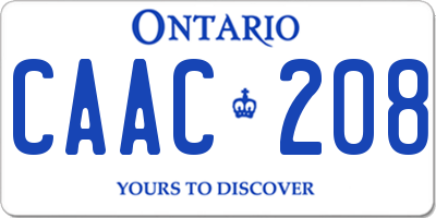 ON license plate CAAC208
