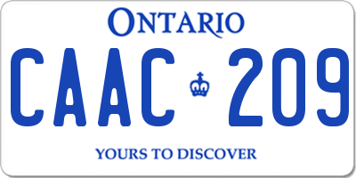 ON license plate CAAC209