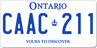 ON license plate CAAC211