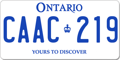 ON license plate CAAC219
