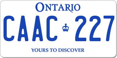 ON license plate CAAC227