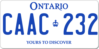 ON license plate CAAC232