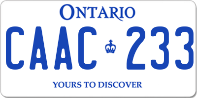 ON license plate CAAC233