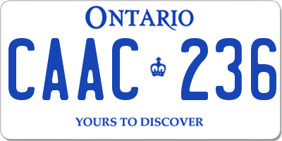 ON license plate CAAC236