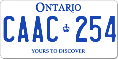 ON license plate CAAC254