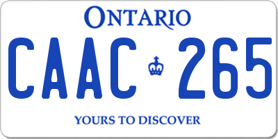 ON license plate CAAC265