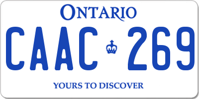 ON license plate CAAC269