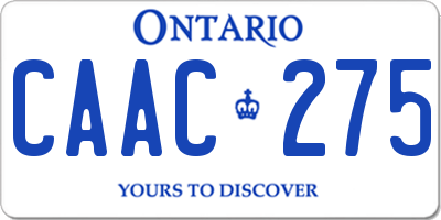 ON license plate CAAC275