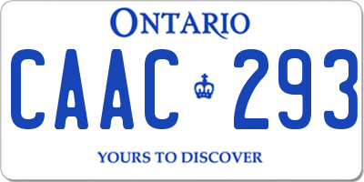 ON license plate CAAC293