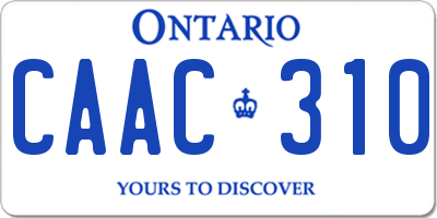 ON license plate CAAC310