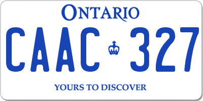 ON license plate CAAC327