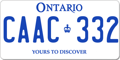 ON license plate CAAC332