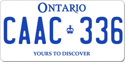 ON license plate CAAC336