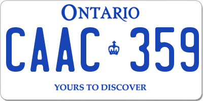 ON license plate CAAC359