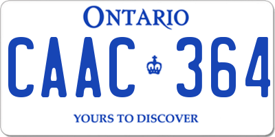 ON license plate CAAC364