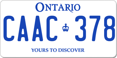 ON license plate CAAC378