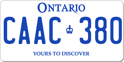 ON license plate CAAC380