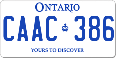ON license plate CAAC386