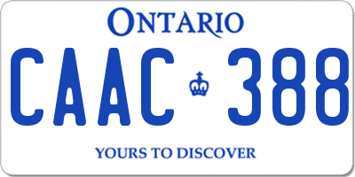ON license plate CAAC388
