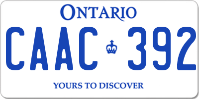 ON license plate CAAC392
