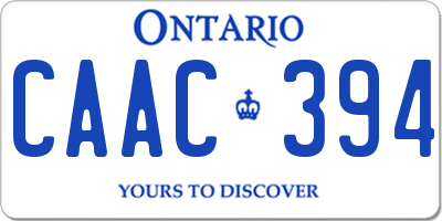 ON license plate CAAC394