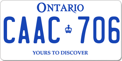 ON license plate CAAC706