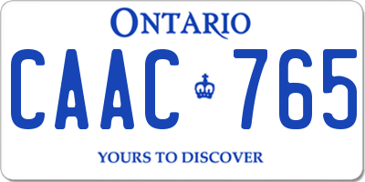 ON license plate CAAC765