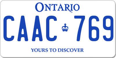 ON license plate CAAC769
