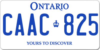 ON license plate CAAC825