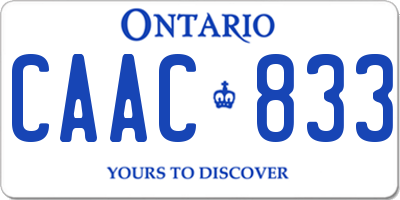 ON license plate CAAC833