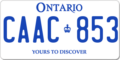 ON license plate CAAC853
