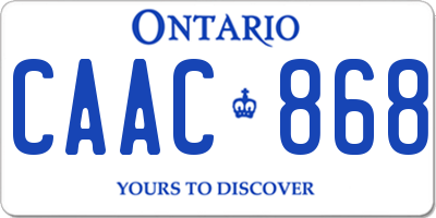 ON license plate CAAC868