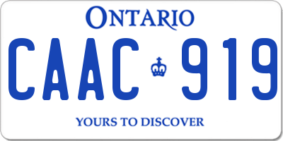 ON license plate CAAC919