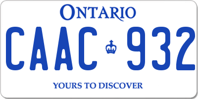 ON license plate CAAC932