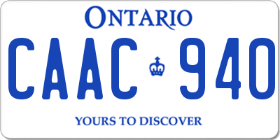 ON license plate CAAC940