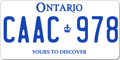 ON license plate CAAC978
