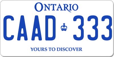 ON license plate CAAD333