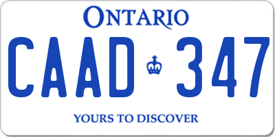 ON license plate CAAD347