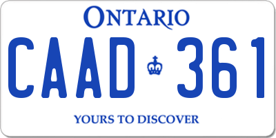 ON license plate CAAD361