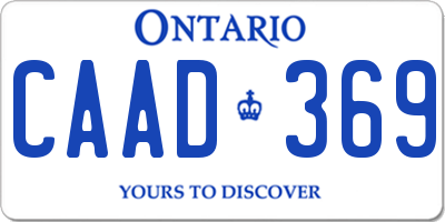ON license plate CAAD369