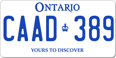 ON license plate CAAD389