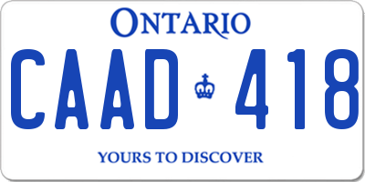 ON license plate CAAD418