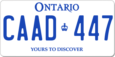 ON license plate CAAD447