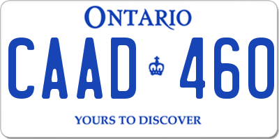 ON license plate CAAD460