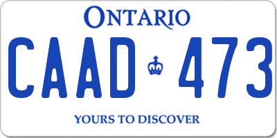 ON license plate CAAD473