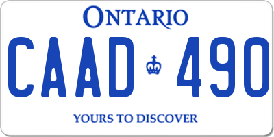 ON license plate CAAD490