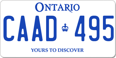 ON license plate CAAD495
