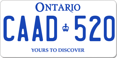 ON license plate CAAD520